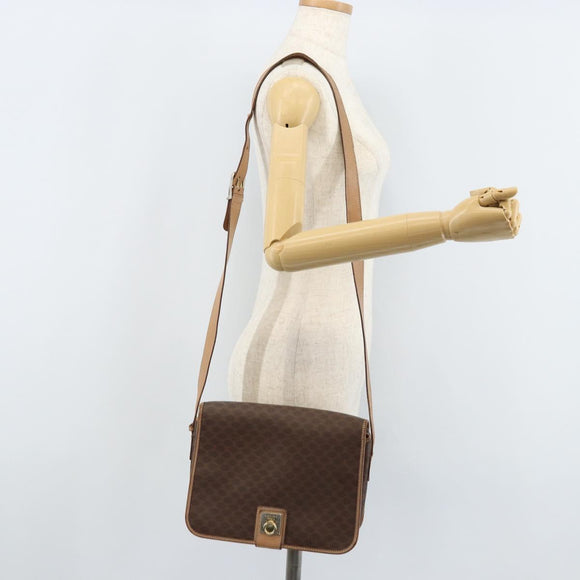 CELINE Macadam Canvas Umhängetasche PVC Leder Auth mr2142