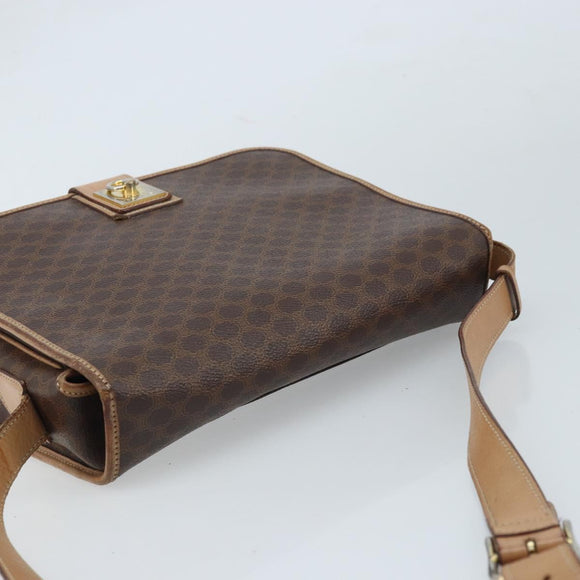 CELINE Macadam Canvas Umhängetasche PVC Leder Auth mr2142
