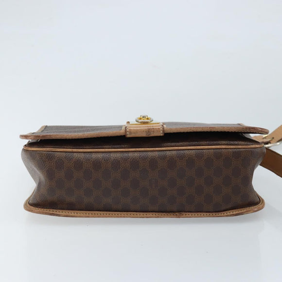 CELINE Macadam Canvas Umhängetasche PVC Leder Auth mr2142