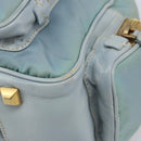 PRADA Hand Bag Nylon Light Blue Gold Auth mr2145A-9