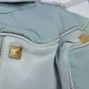 PRADA Hand Bag Nylon Light Blue Gold Auth mr2145A-15