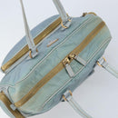 PRADA Hand Bag Nylon Light Blue Gold Auth mr2145A-6