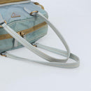 PRADA Hand Bag Nylon Light Blue Gold Auth mr2145A-7