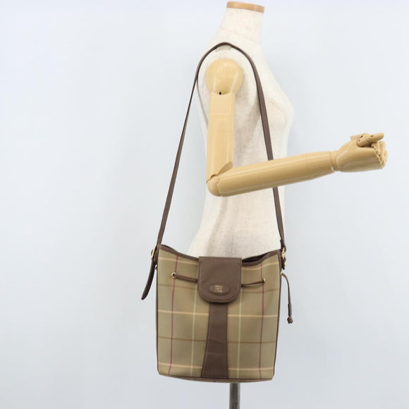 Burberrys Nova Check Shoulder Bag Beige Gold Auth mr2149