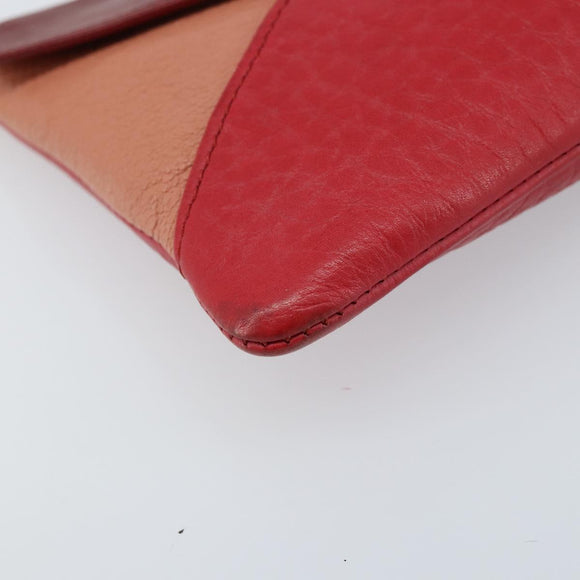 Chloe Shoulder Bag Leather Red Gold Auth mr2151