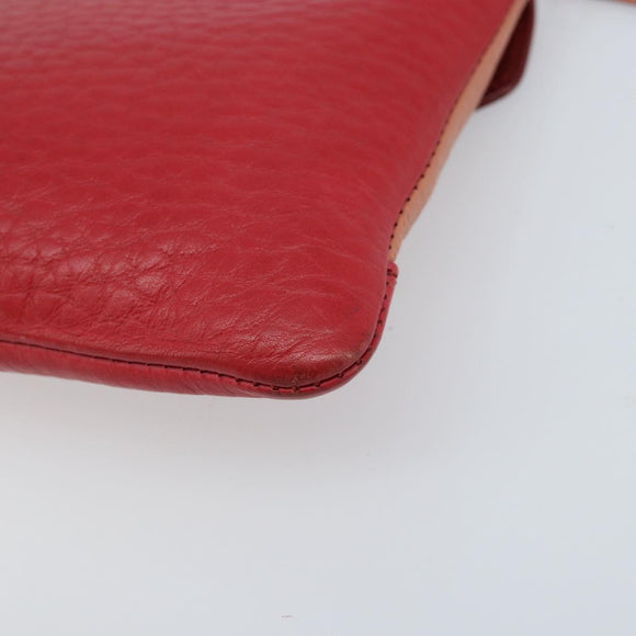 Chloe Shoulder Bag Leather Red Gold Auth mr2151