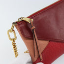 Chloe Shoulder Bag Leather Red Gold Auth mr2151-15