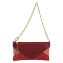 Chloe Shoulder Bag Leather Red Gold Auth mr2151-2