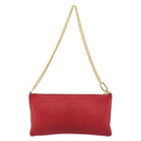 Chloe Shoulder Bag Leather Red Gold Auth mr2151-3