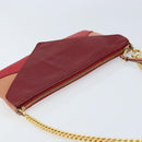 Chloe Shoulder Bag Leather Red Gold Auth mr2151-6