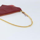 Chloe Shoulder Bag Leather Red Gold Auth mr2151-7