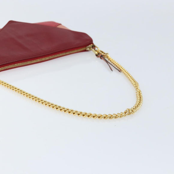 Chloe Shoulder Bag Leather Red Gold Auth mr2151