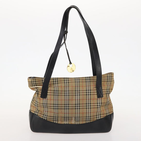 Burberrys Nova Check Blue Label Clutch Bag Canvas 4 Set Brown Beige Auth mr2152