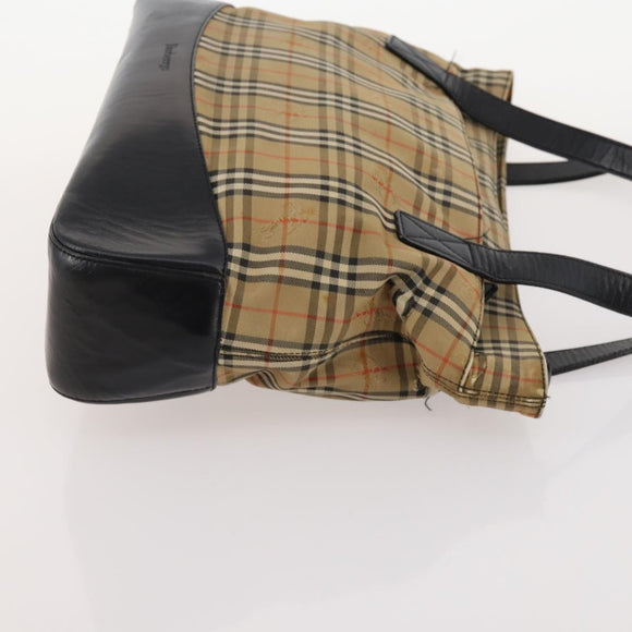 Burberrys Nova Check Blue Label Clutch Bag Canvas 4 Set Brown Beige Auth mr2152