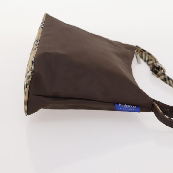 Burberrys Nova Check Blue Label Clutch Bag Canvas 4 Set Brown Beige Auth mr2152