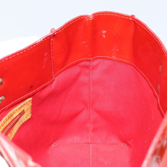 LOUIS VUITTON Monogram Vernis Reade PM Handtasche Rot Rouge M91088 LV Auth mr2154