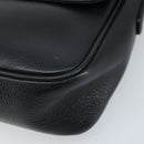 MCM Shoulder Bag Leather Black Gold Auth mr2156-10