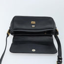 MCM Shoulder Bag Leather Black Gold Auth mr2156-15
