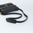 MCM Shoulder Bag Leather Black Gold Auth mr2156-7