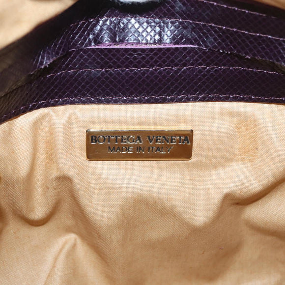 BOTTEGA VENETA Schoudertas Leer Suède Zipangu Goud Goud Auth mr2157