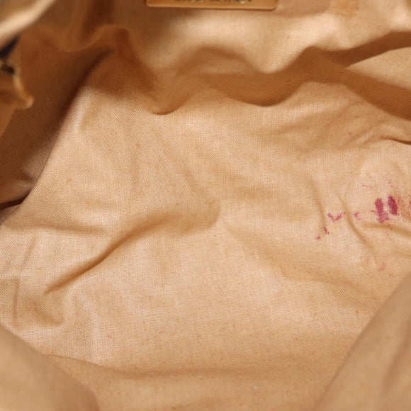 BOTTEGA VENETA Schoudertas Leer Suède Zipangu Goud Goud Auth mr2157