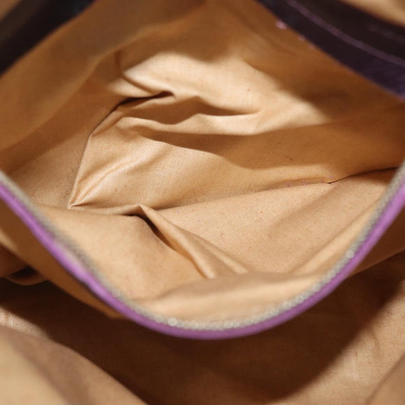 BOTTEGA VENETA Schoudertas Leer Suède Zipangu Goud Goud Auth mr2157