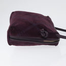 BOTTEGA VENETA Schoudertas Leer Suède Zipangu Goud Goud Auth mr2157-3