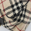 BURBERRY Nova Check Hand Bag Wool Beige Gold Auth mr2159V-14