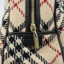 BURBERRY Nova Check Hand Bag Wool Beige Gold Auth mr2159V-17