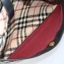 BURBERRY Nova Check Hand Bag Wool Beige Gold Auth mr2159V-24