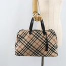 BURBERRY Nova Check Hand Bag Wool Beige Gold Auth mr2159V-25