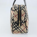BURBERRY Nova Check Hand Bag Wool Beige Gold Auth mr2159V-4