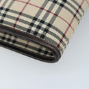 BURBERRY Nova Check Shoulder Bag Canvas Beige Silver Auth mr2160-13
