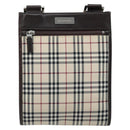 BURBERRY Nova Check Shoulder Bag Canvas Beige Silver Auth mr2160-2