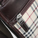 BURBERRY Nova Check Shoulder Bag Canvas Beige Silver Auth mr2160-20