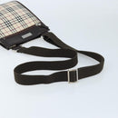 BURBERRY Nova Check Shoulder Bag Canvas Beige Silver Auth mr2160-7