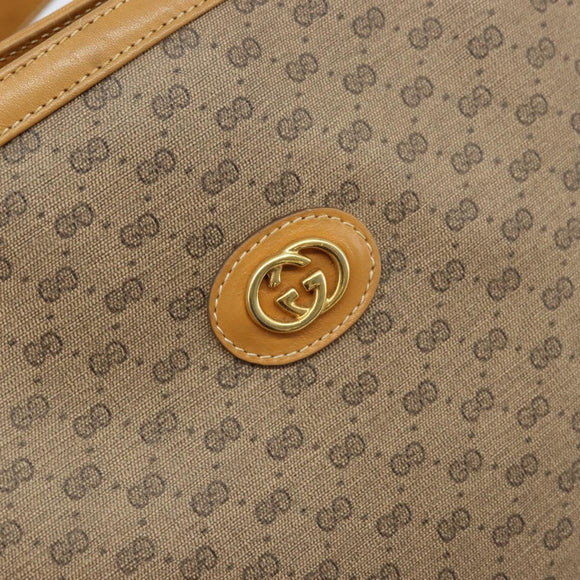 GUCCI Micro GG Supreme Shoulder Bag PVC Beige Gold 001 110 0077 Auth mr2161