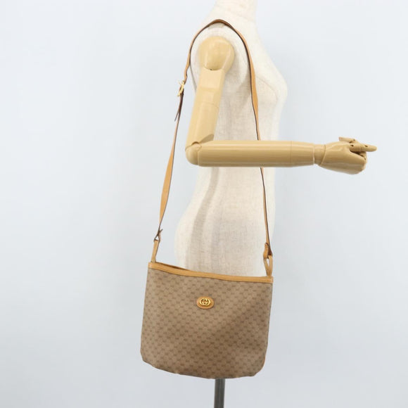 GUCCI Micro GG Supreme Shoulder Bag PVC Beige Gold 001 110 0077 Auth mr2161