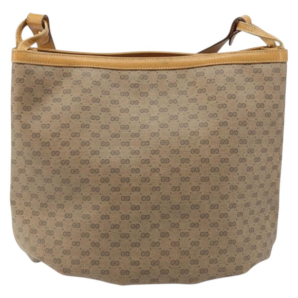 GUCCI Micro GG Supreme Shoulder Bag PVC Beige Gold 001 110 0077 Auth mr2161