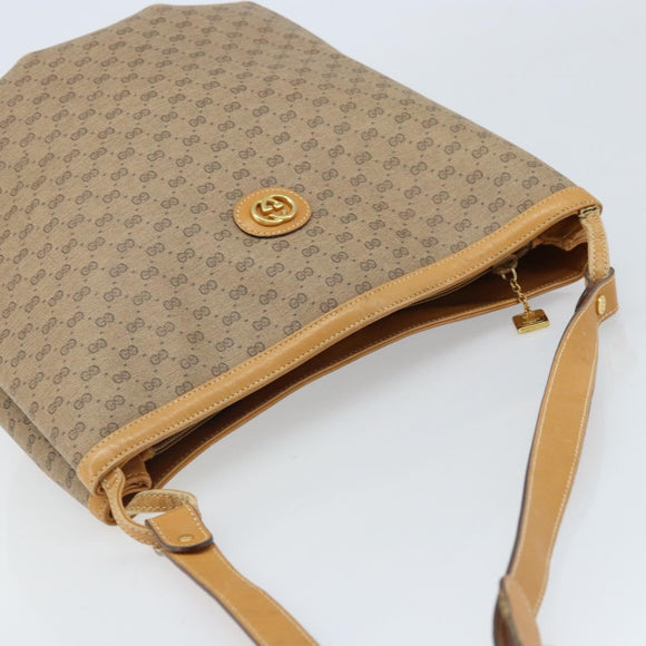 GUCCI Micro GG Supreme Shoulder Bag PVC Beige Gold 001 110 0077 Auth mr2161