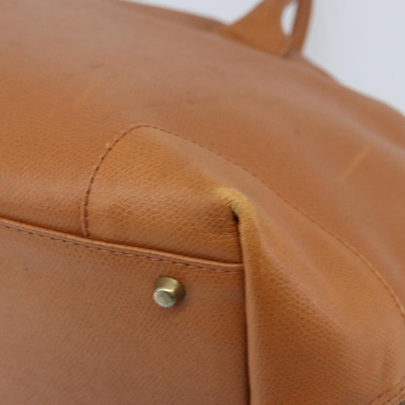 MCM Hand Bag Leather Brown Gold Auth mr2162