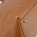MCM Hand Bag Leather Brown Gold Auth mr2162-13