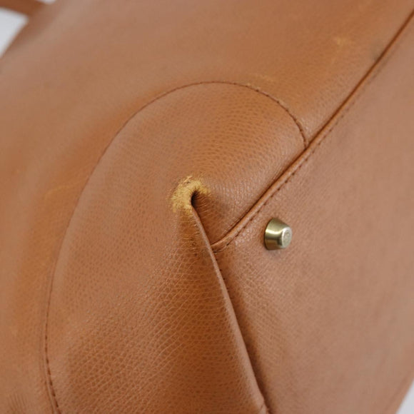 MCM Hand Bag Leather Brown Gold Auth mr2162