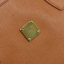 MCM Hand Bag Leather Brown Gold Auth mr2162-14