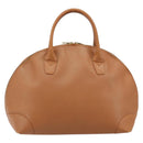MCM Hand Bag Leather Brown Gold Auth mr2162-3