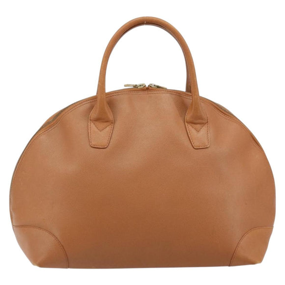 MCM Hand Bag Leather Brown Gold Auth mr2162
