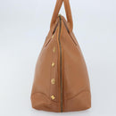 MCM Hand Bag Leather Brown Gold Auth mr2162-5