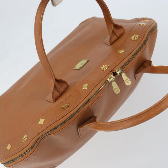 MCM Hand Bag Leather Brown Gold Auth mr2162