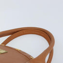 MCM Hand Bag Leather Brown Gold Auth mr2162-8