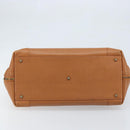 MCM Hand Bag Leather Brown Gold Auth mr2162-9